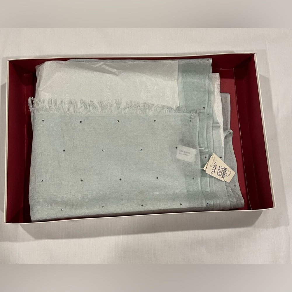 Talbots Pale Green Rayon Wrap with Swarovski Elements